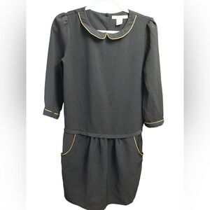 Chic Gray Midi Dress with Yellow Accents